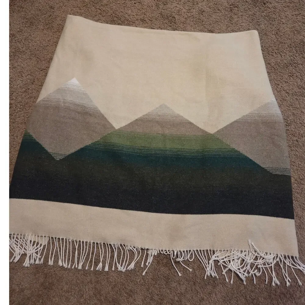 sackcloth & ashes italian camp mountains wool blend throw blanket 59 x 70